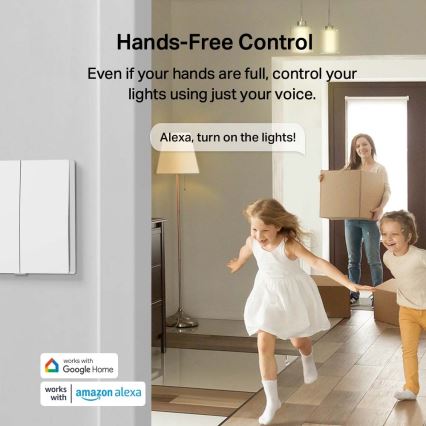 TP-Link - Interruptor de luz inteligente de doble botón 2xAAA Wi-Fi