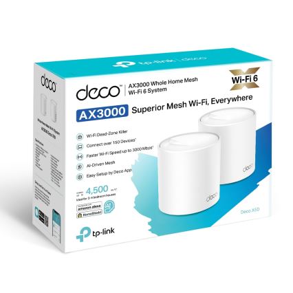 TP-Link - Kit de 2 unidades del sistema mesh Wi-Fi 6 para todo el hogar Deco X50