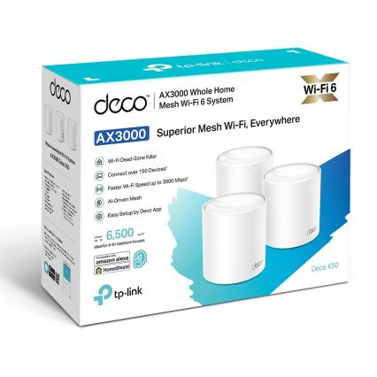 TP-Link - Kit de 3 unidades Deco X50, sistema Wi-Fi 6 mesh para todo el hogar