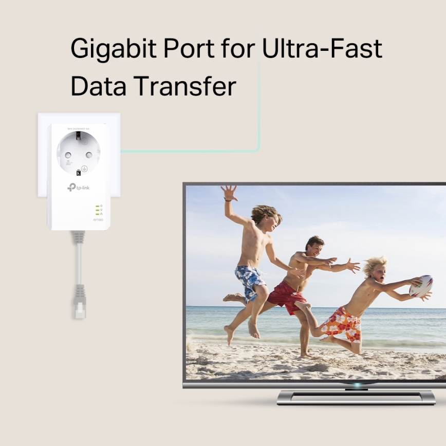 TP-Link - Kit Powerline Wi-Fi Gigabit con enchufe integrado