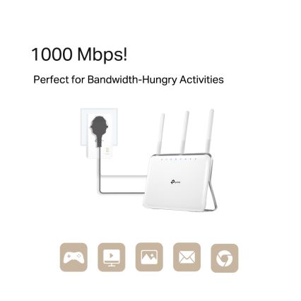 TP-Link - Kit Powerline Wi-Fi Gigabit con enchufe integrado