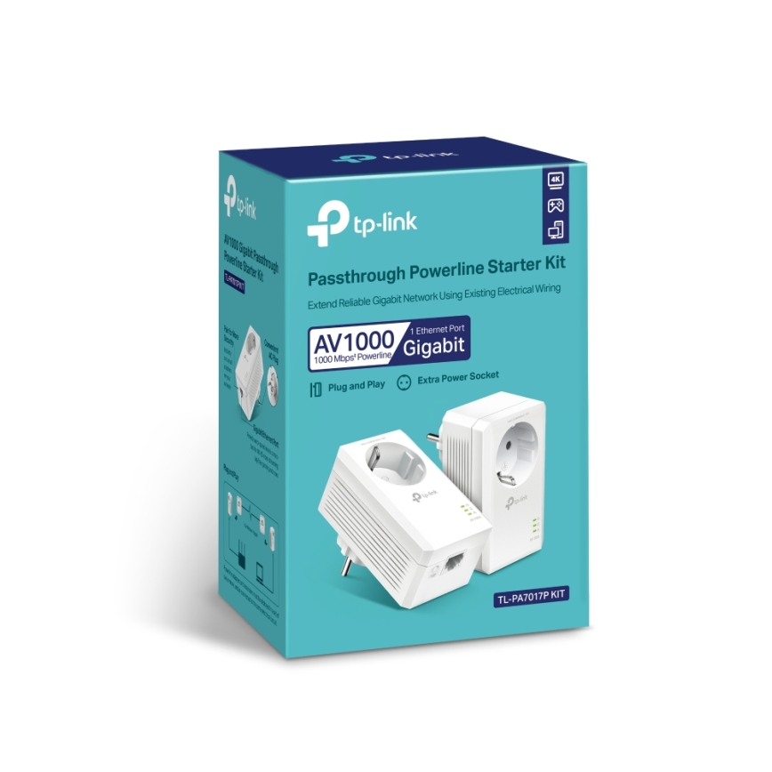 TP-Link - Kit Powerline Wi-Fi Gigabit con enchufe integrado