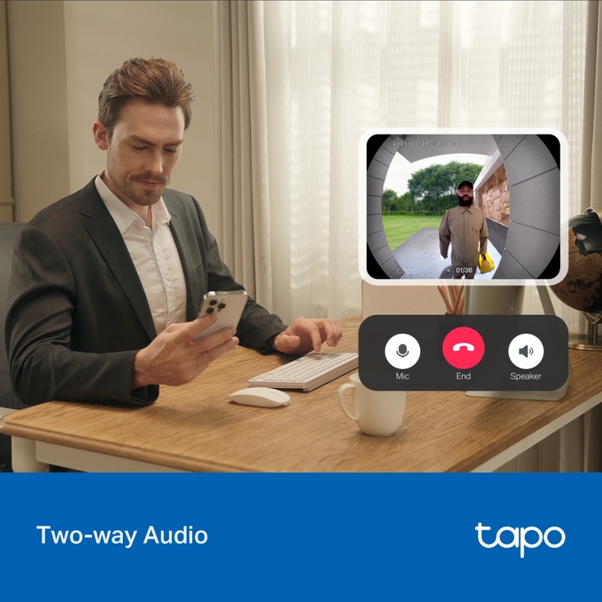 TP-Link - Mini timbre de vídeo inteligente con Wi-Fi