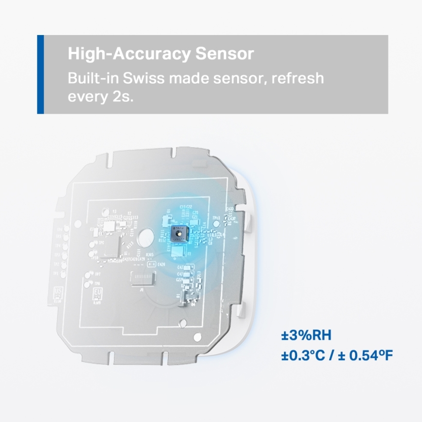 TP-Link - Monitor inteligente para medir la temperatura y la humedad, alimentado por 2 pilas AAA y con conectividad Wi-Fi