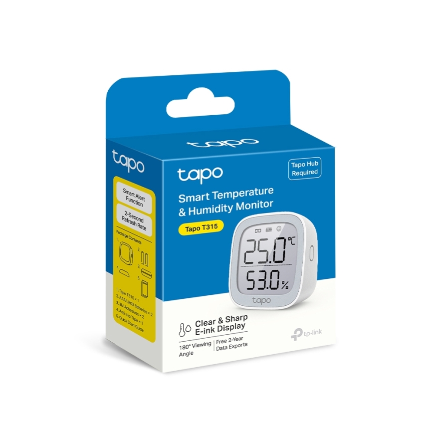 TP-Link - Monitor inteligente para medir la temperatura y la humedad, alimentado por 2 pilas AAA y con conectividad Wi-Fi