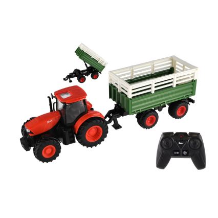 Tractor Zetor con remolque — funciona con 2xAA e incluye control remoto