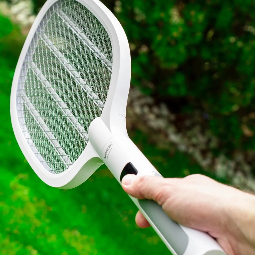 Trampa insectos eléctrico LED 2 en 1 con pantalla LCD 1200 mAh/5V blanco