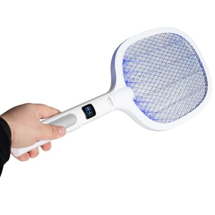 Trampa insectos eléctrico LED 2 en 1 con pantalla LCD 1200 mAh/5V blanco