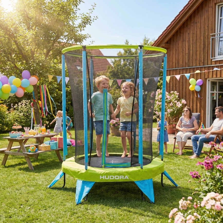 Trampolín infantil Ø 140 cm azul/verde