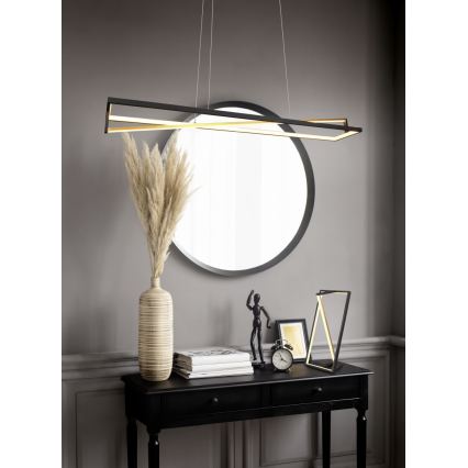 Trio - Lámpara colgante LED regulable con cable EDGE LED/35W/230V 2300/3000/4000K negro/dorado
