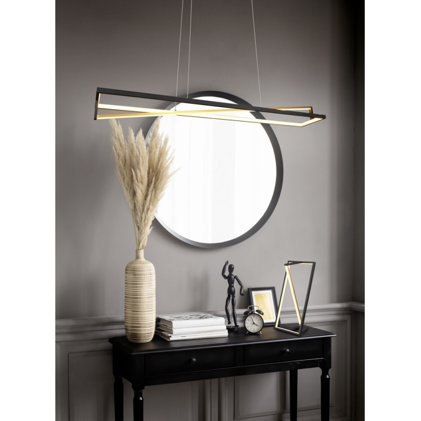Trio - Lámpara colgante LED regulable con cable EDGE LED/35W/230V 2300/3000/4000K negro/dorado