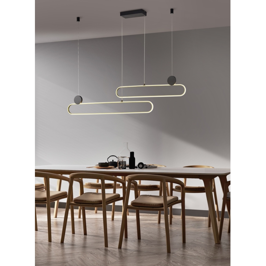 Trio - Lámpara colgante LED regulable GRANT LED/54W/230V 2300/3000/4000K negro/dorado