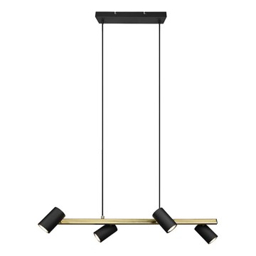 Trio - Lámpara colgante MARLEY 4xGU10/35W/230V negro/dorado