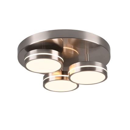 Trio - Lámpara de techo LED regulable FRANKLIN 3xLED/8,5W/230V 3000K diámetro 35 cm cromo mate