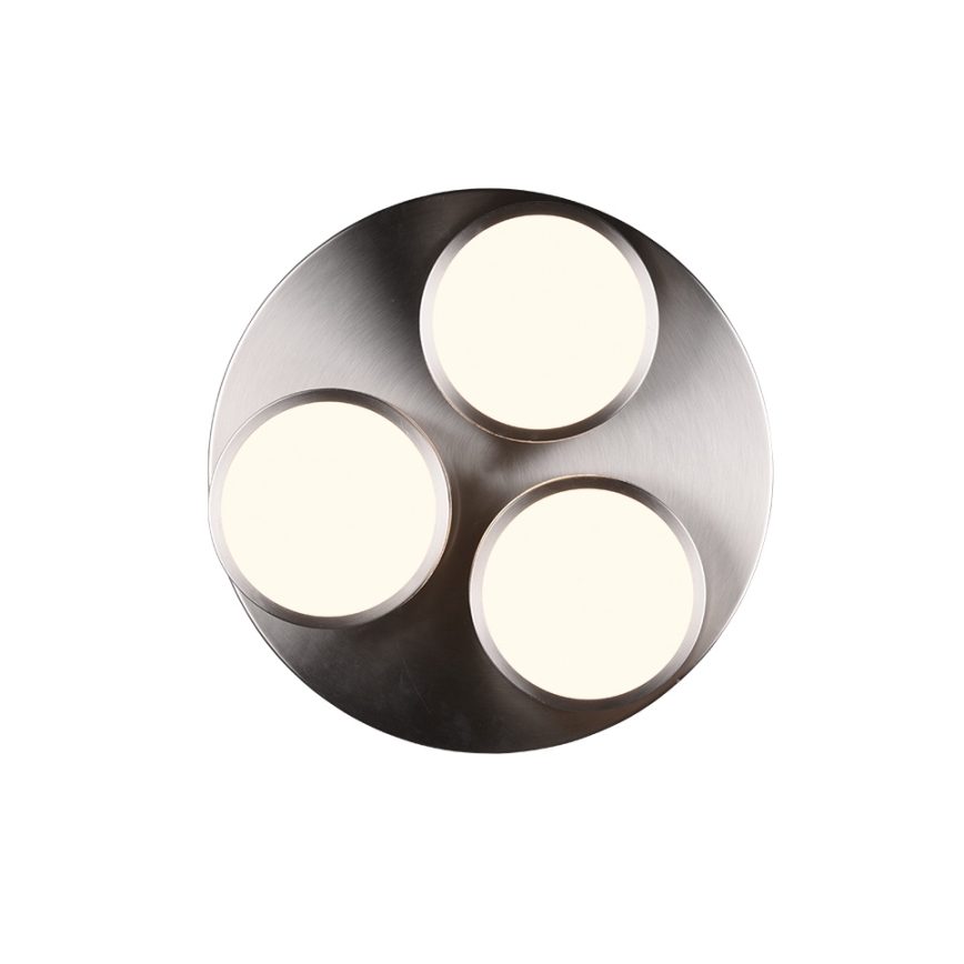 Trio - Lámpara de techo LED regulable FRANKLIN 3xLED/8,5W/230V 3000K diámetro 35 cm cromo mate