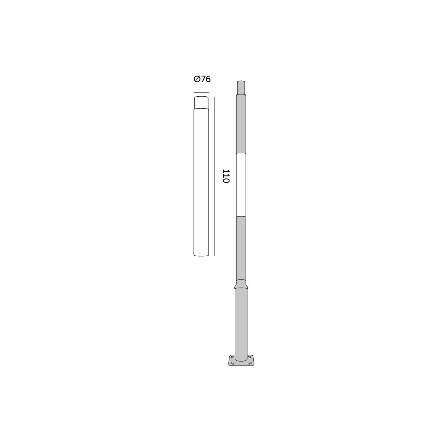 Tubo de extensión para poste de iluminación exterior BASE, 1 m, negro