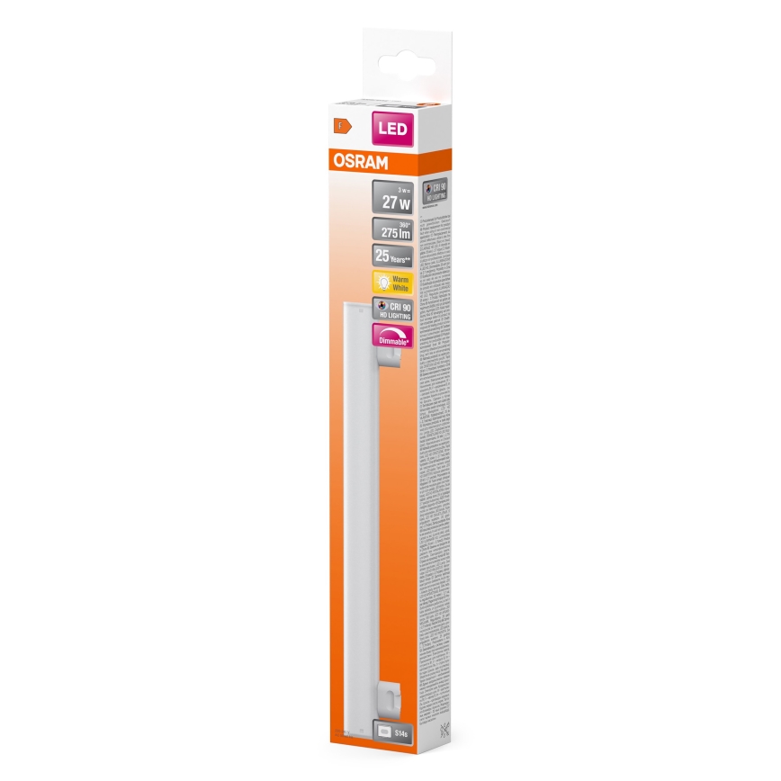 Tubo fluorescente LED regulable S14s/3W/230V 2700K 30 cm CRI 90 - Osram