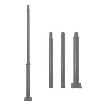 Tubo metálico para poste de iluminación exterior BASE 3 m gris