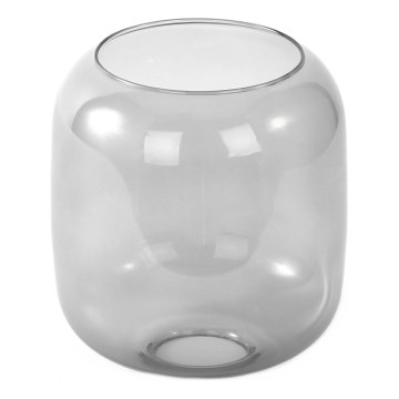 Tulipa de cristal de repuesto para lámpara con casquillo E27, diámetro 14 cm, gris ahumado