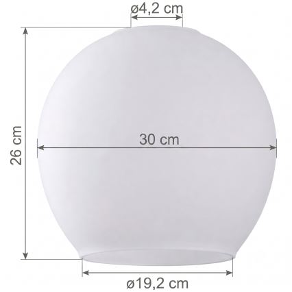 Tulipa de cristal de repuesto para lámpara KULA E27, diámetro 30 cm, blanca