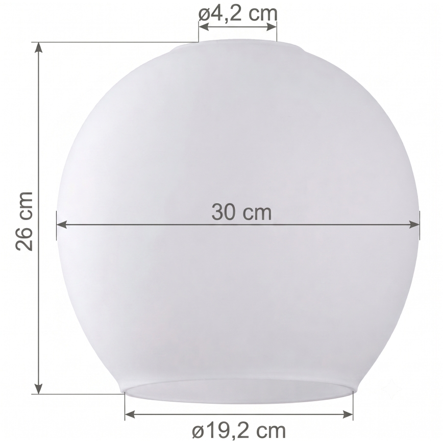 Tulipa de cristal de repuesto para lámpara KULA E27, diámetro 30 cm, blanca