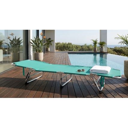 Tumbona plegable y reclinable SUNO 56x190 cm turquesa
