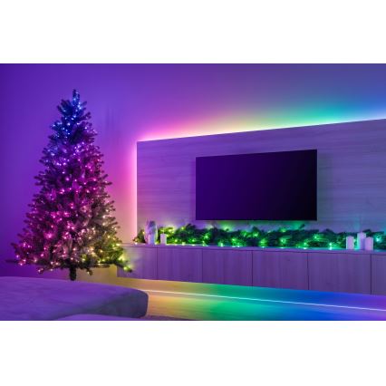 Twinkly - Guirnalda navideña LED RGBW regulable, 50 LEDs, 2,7 m, Wi-Fi