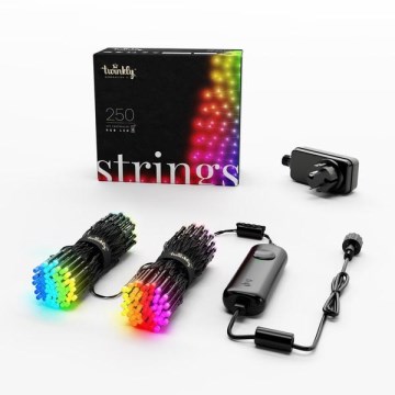 Twinkly - Guirnalda exterior regulable LED RGB STRINGS 250xLED 23,5m IP44 Wi-Fi