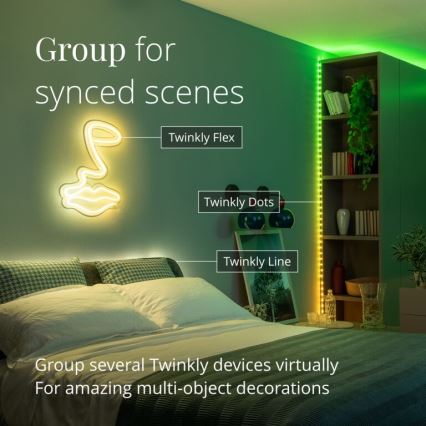 Twinkly - LED RGB Tira regulable DOTS 60xLED 3 m Wi-Fi USB
