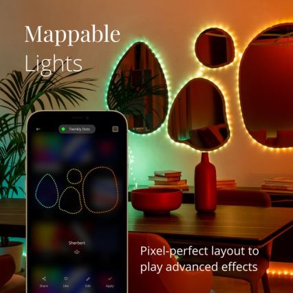 Twinkly - Tira LED RGB regulable exterior DOTS 200xLED 10 m IP44 WiFi