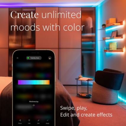 Twinkly - Tira LED RGB regulable para exteriores DOTS 200xLED 10 m IP44 Wi-Fi