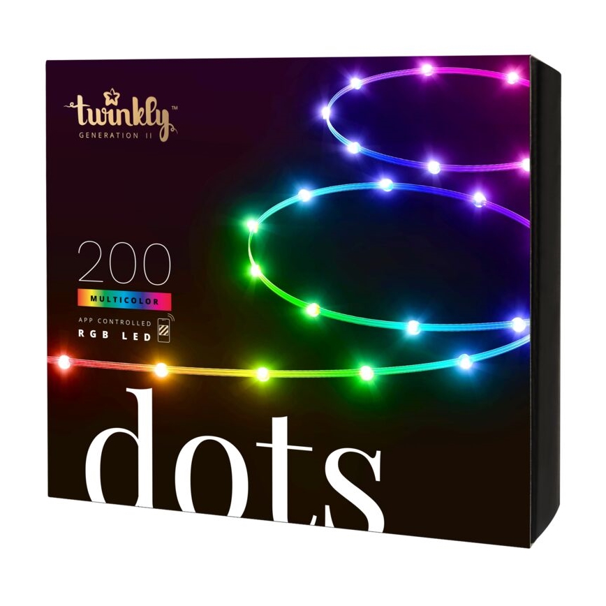 Twinkly - Tira LED RGB regulable para exteriores DOTS 200xLED 10 m IP44 Wi-Fi