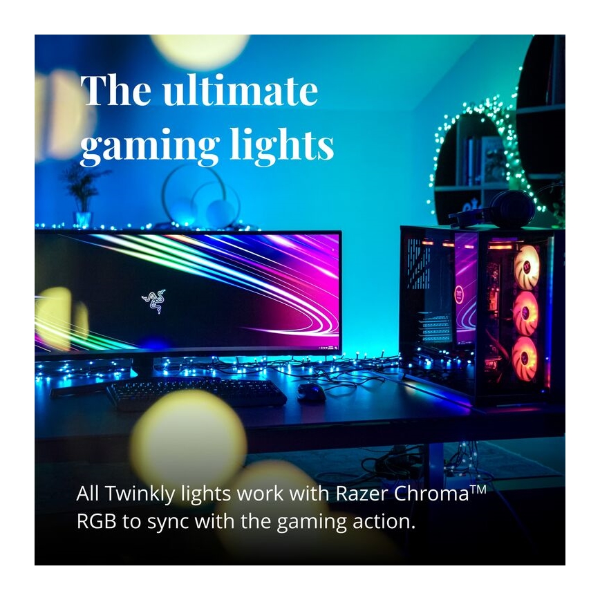 Twinkly - LED RGB Regulable exterior cadena decorativa FESTOON 20xLED 14m IP44 Wi-Fi