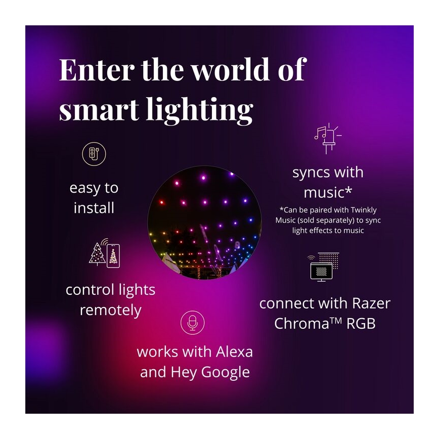 Twinkly - LED RGB Regulable exterior cadena decorativa FESTOON 20xLED 14m IP44 Wi-Fi