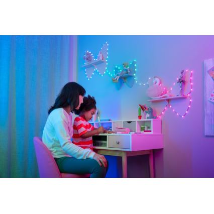 Twinkly - Guirnalda LED RGB regulable CANDIES 100 LED 8 m USB Wi‑Fi