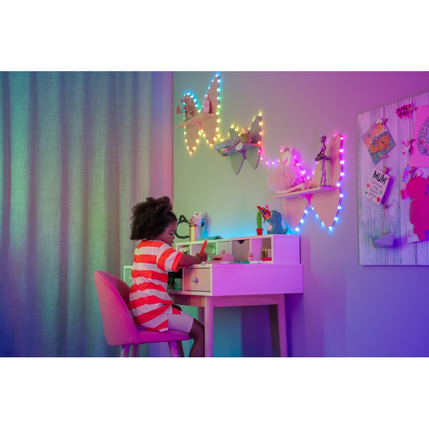 Twinkly - Guirnalda LED RGB regulable CANDIES 100 LED 8 m USB Wi‑Fi