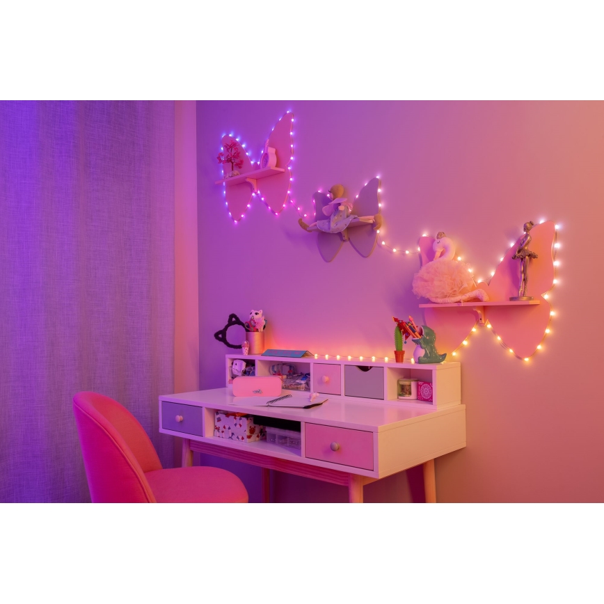 Twinkly - Guirnalda LED RGB regulable CANDIES 100 LED 8 m USB Wi‑Fi