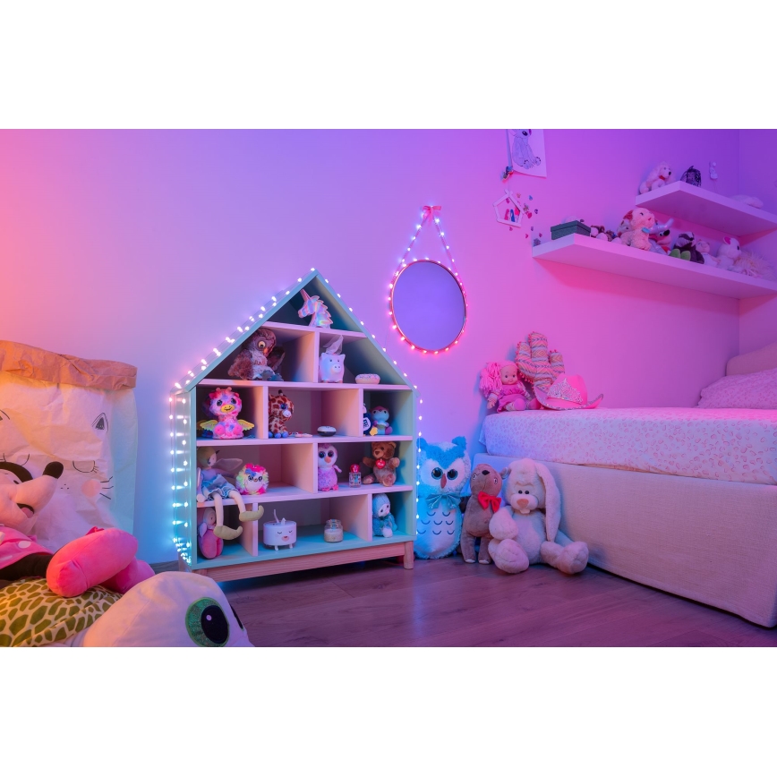 Twinkly - Guirnalda LED RGB regulable CANDIES 100 LED 8 m USB Wi‑Fi