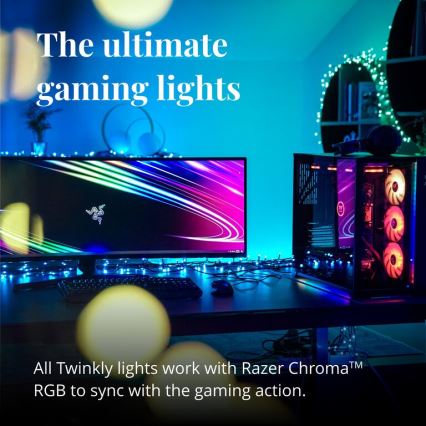 Twinkly - Guirnalda LED RGBW regulable para exterior STRINGS 250xLED 23,5m IP44 Wi-Fi