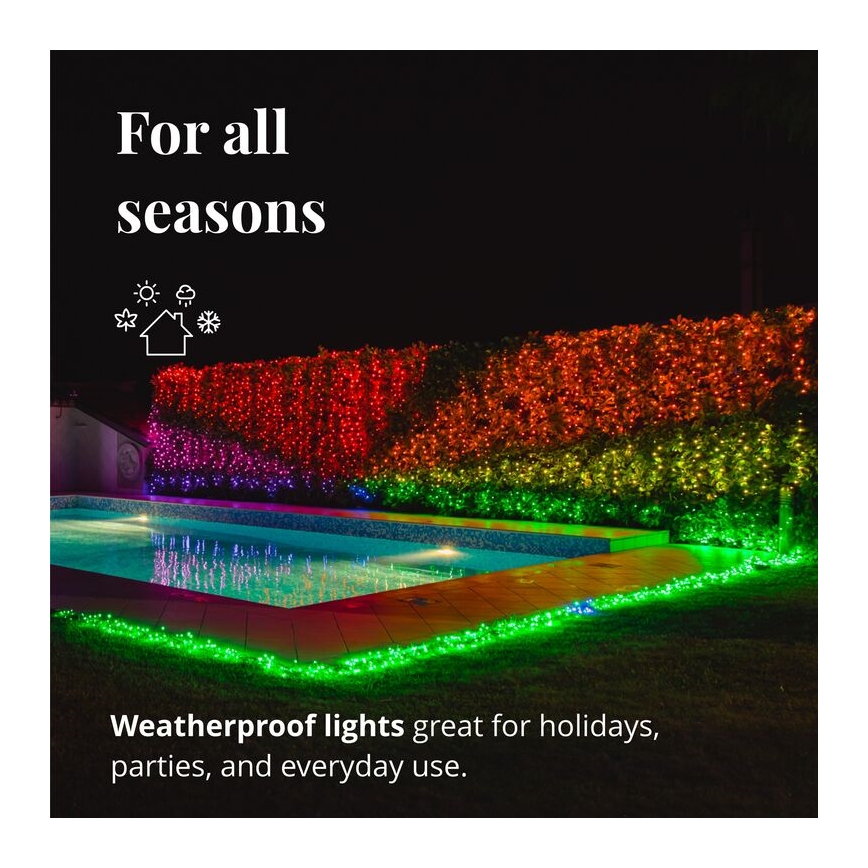 Twinkly - Guirnalda LED RGBW regulable para exterior STRINGS 250xLED 23,5m IP44 Wi-Fi
