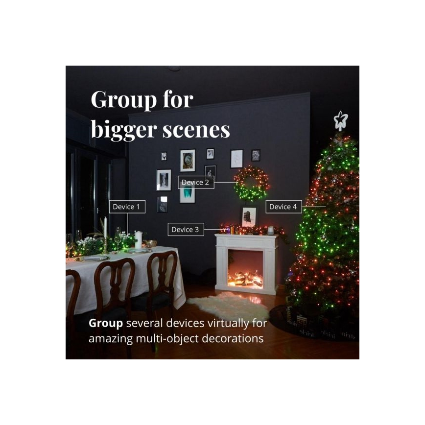 Twinkly - Cadena para exterior regulable LED RGBW STRINGS 250 LEDs 23,5 m IP44 Wi-Fi