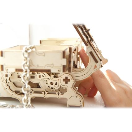 Ugears - Puzzle mecánico 3D de madera caja de joyas antigua
