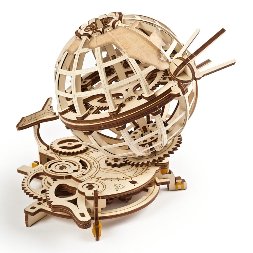 Ugears - Puzzle mecánico 3D de madera Globo terráqueo