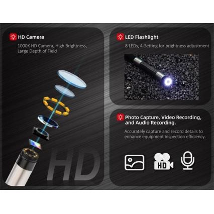 Uni-T UT663B - Boroscopio 3,7 V 3000 mAh IP67 3 m