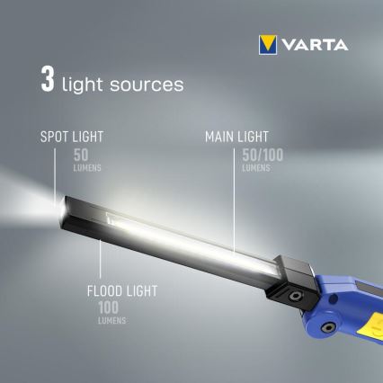Varta 18649101401 - Linterna recargable LED WORK FLEX F20R LED/5V IP54