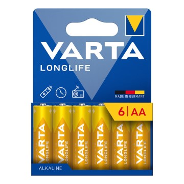 Varta 4106101736 - 6 pilas alcalinas LONGLIFE AA 1,5V
