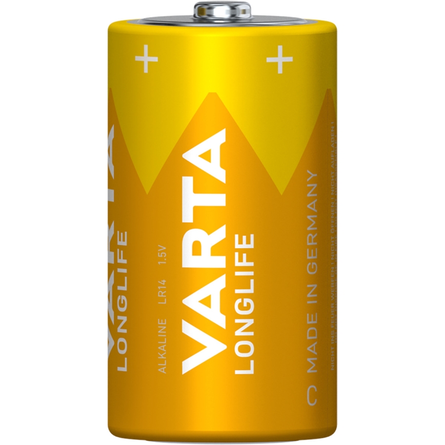 Varta 4114101422 - 2 unidades Pilas alcalinas LONGLIFE LR14/C 1,5V