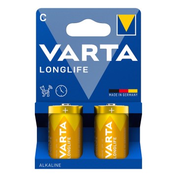 Varta 4114101422 - 2 unidades Pilas alcalinas LONGLIFE LR14/C 1,5V