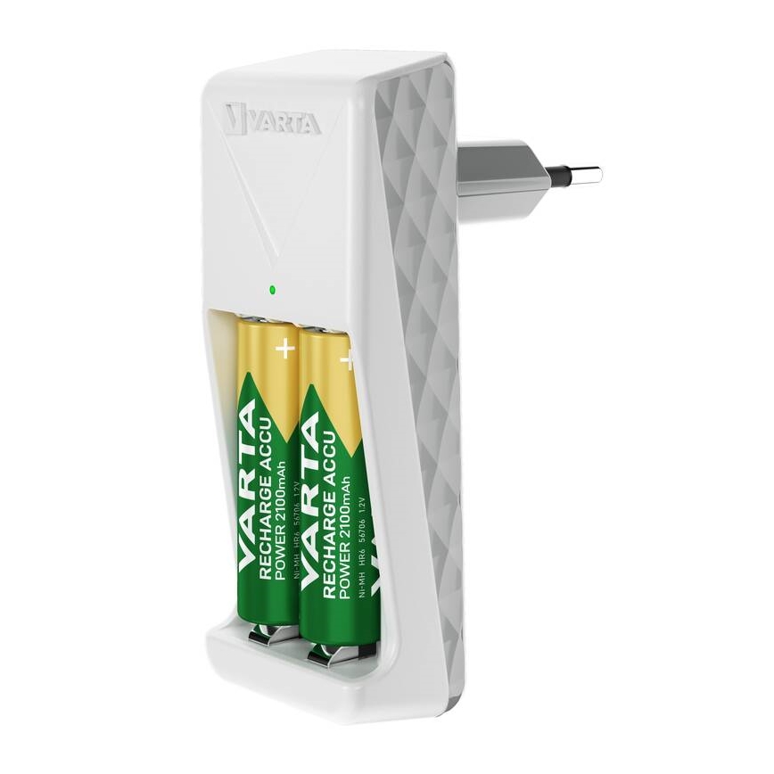 Varta 57656101401 - Cargador de baterías 2xAA/AAA 230V