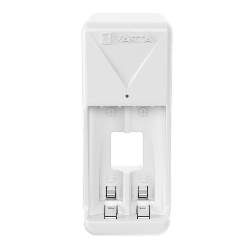 Varta 57656101451 - Cargador de baterías recargables 2x AA/AAA, 2100 mAh, 230 V